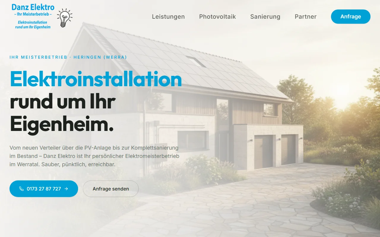 Referenz Danz Elektro Startseite